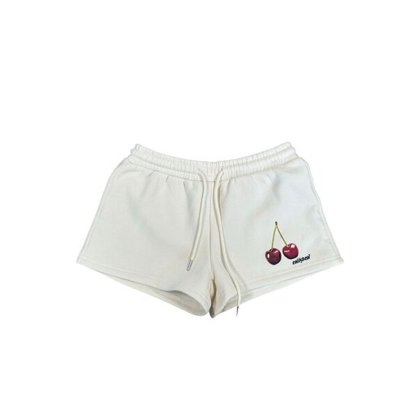 NWOT Edikted Mon Cheri Sweat Shorts Beige Fleece Pull on Drawstring Womens XS - Picture 3 of 11